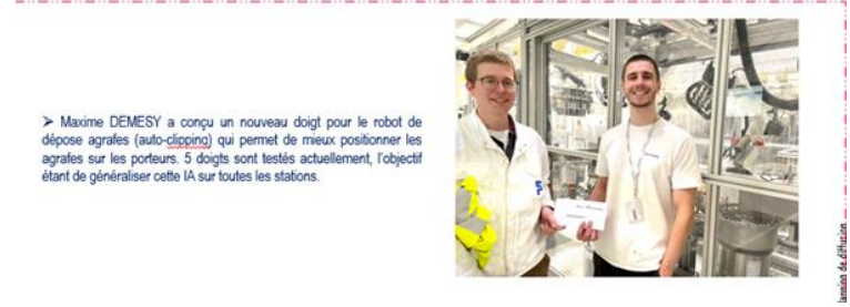 Remise du prix de la meilleure idée d'amélioration